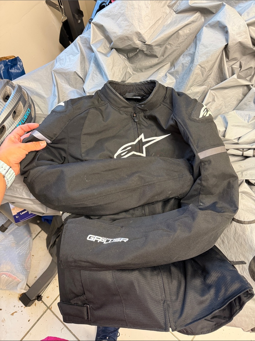 Alpinestars Black Performance Motorcycle Jacket with White Logos